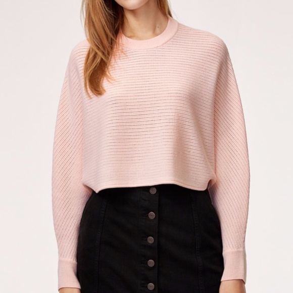 Aritzia Sweaters - Aritzia Wilfred Free Lolan Cropped Sweater Pink M